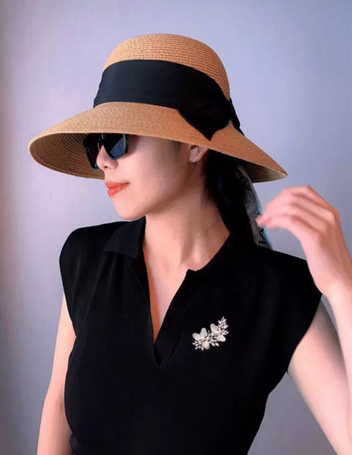 Allure Pearl Elegant Mother-of-Pearl & Crystal Floral Brooch