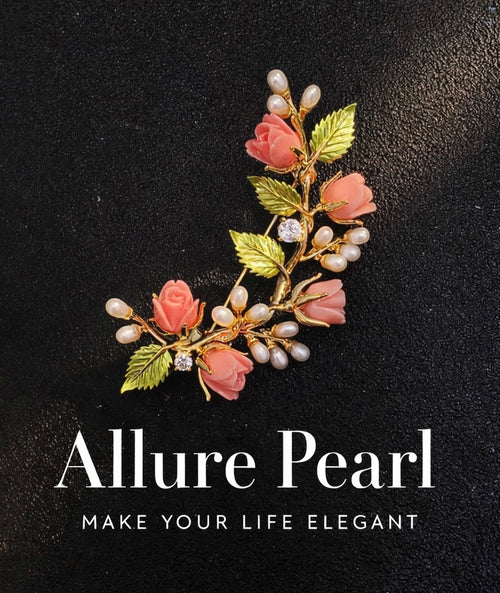 Golden Bloom Pearl Brooch